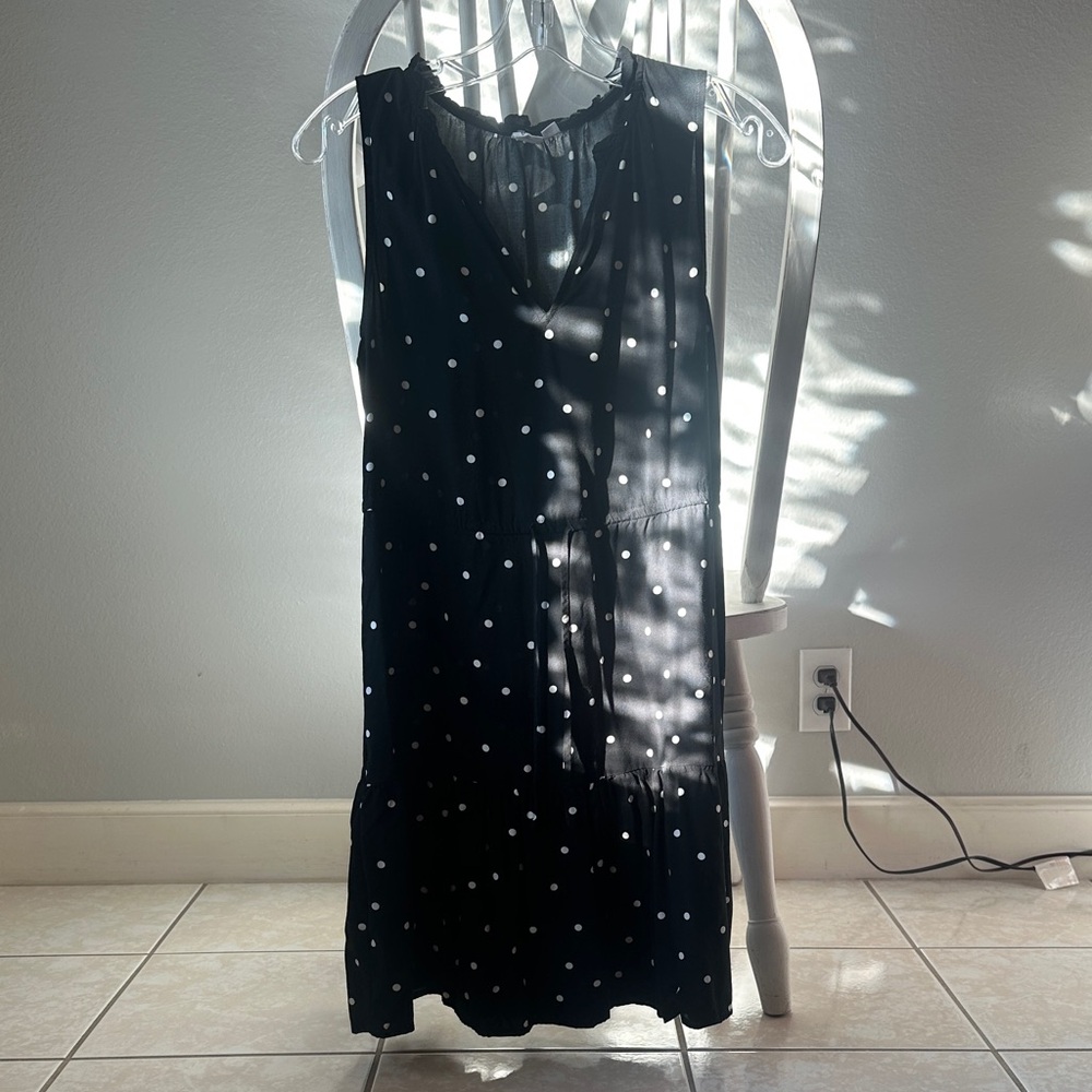 GAP Black and White Polka Dot Midi Dress